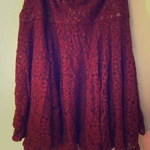 Floral pattern textured skirt